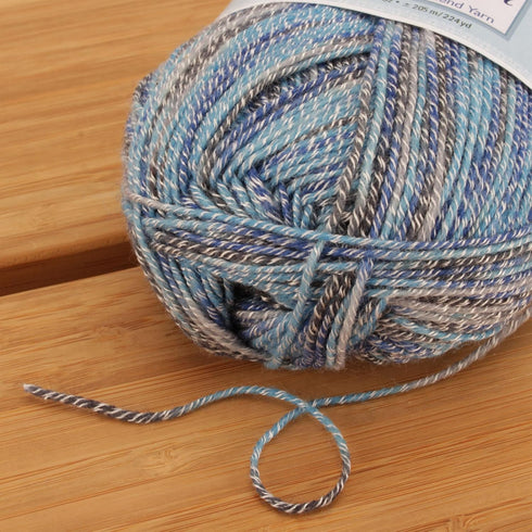 JubileeYarn Soft and Slim Yarn - Baby Weight Rayon from Bamboo Wool Blend - 50g/Skein - Blueberry Splash - 2 Skeins......