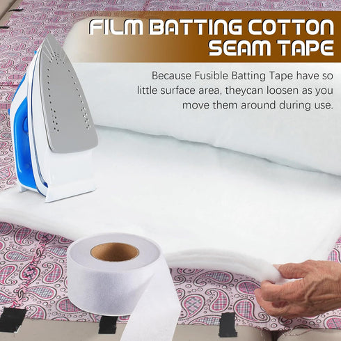 Treela 4 Rolls Fusible Batting Tape for Quilting 15 Yards White Seam Tape Fusible Sheer Tape Fabric Fusing Tape Hemming Tape for Art Quitting Batt...