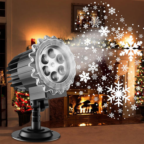Christmas Snowflake Lights,Upgraded 9W High Brightness Led Snowflake Projector Lights Outdoor,Waterproof Snowfall Projector Lights for Xmas,Party,...