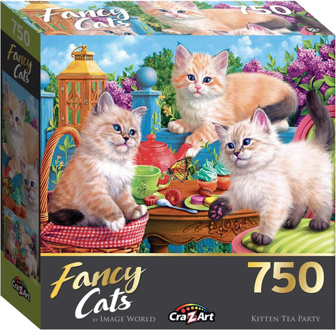 RoseArt - Fancy Cats - Kitten Tea Party - 750 Piece Jigsaw Puzzle for Adults...