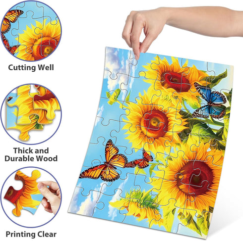 35 Large Piece Puzzles for Seniors Wooden Puzzle Dementia Alzheimer's Products Activities Memory Game for Patients in Nursing Home Easy Puzzle for...