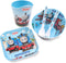 Thomas Transport Fans 5 Pcs Set Cartoon Durable Tableware Meal Dishes Mealtime Food Feeding Eating Set includes Dinner Serving Bowl Plate Cup with...