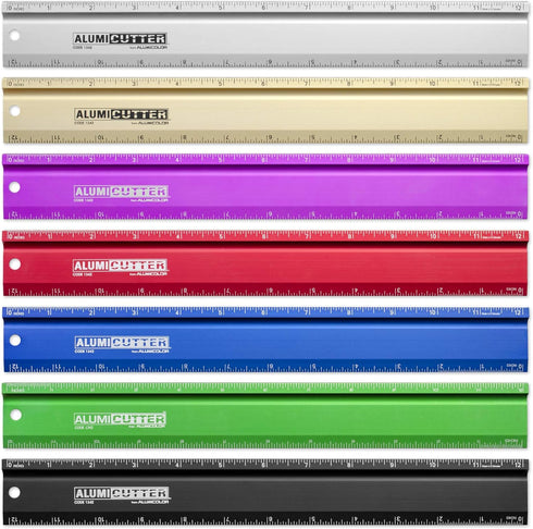 Alumicolor AlumiCutter Aluminum Steel Straight Edge for Office, School, Engineering and Framing, 12IN, Silver...