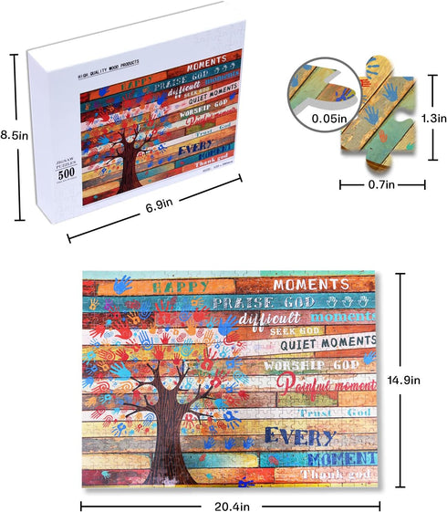 Religious Puzzles 500 Piece Puzzles for Adults - Christian Puzzles Inspirational Wooden Jigsaw Puzzles for Family Activities Games Christian Gifts...