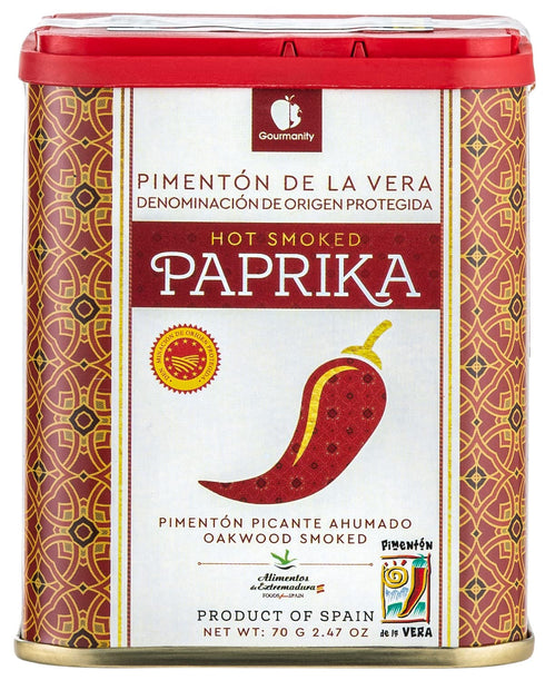 Gourmanity Spanish Hot Paprika Powder Tin, Premium Oak Wood Smoked Seasoning for Adding Depth, Flavor and Color to Your Dishes, Kosher, Gluten Fre...