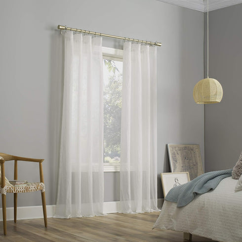 No. 918 Genevieve 2-pack 2-pack Linen Weave Sheer Semi-Sheer Grommet Curtain Panel Pair, 50" x 96", Cream...