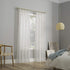 No. 918 Genevieve 2-pack 2-pack Linen Weave Sheer Semi-Sheer Grommet Curtain Panel Pair, 50" x 96", Cream...