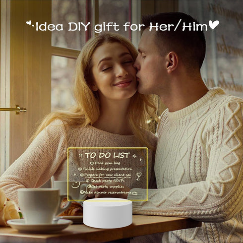 Acrylic Dry Erase Board with Light, Message Board DIY Acrylic Lamp, Led Note Board Remote Control/16 Colors Change/2Powers Mode Night Light Board,...