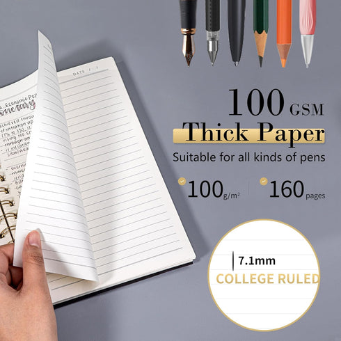 Yoment Spiral Notebook College Ruled A5 Spiral Bound Journal 160 Pages Thick Paper Plastic Hardcover Spiral Notebook 5x7 Wire Bound Notebooks for ...