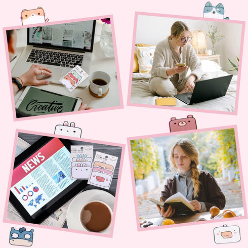 Cute Sticky Notes, 6 Pack Cartoon Sticky Notes Animals Shape Markers Flags Self-Stick Memo Pads Students Home Office Roommates Gifts Tab Supplies ...