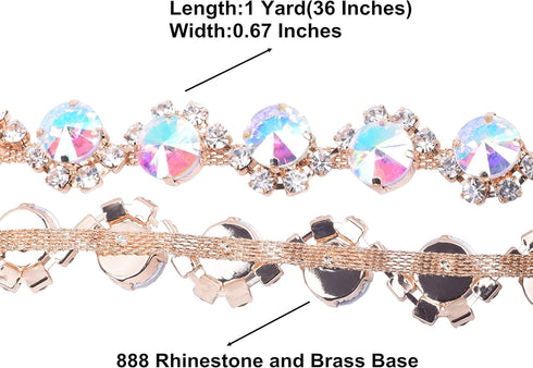 KAOYOO 1 Yard Crystal Rhinestone Chain Trim for Sewing Crafts,DIY,Decoration...