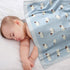 mimixiong Baby Blanket Knit 100% Cotton Toddler Blankets for Boys and Girls with Cute Sheep Size 30 x 40 inches Blue...