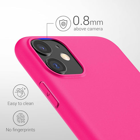 kwmobile Case Compatible with Apple iPhone 11 Case - Soft Slim Protective TPU Silicone Cover - Neon Pink...