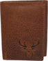 MARSHAL Deer Men's RFID Blocking Real Leather Bifold Trifold Wallet (Trifold)...