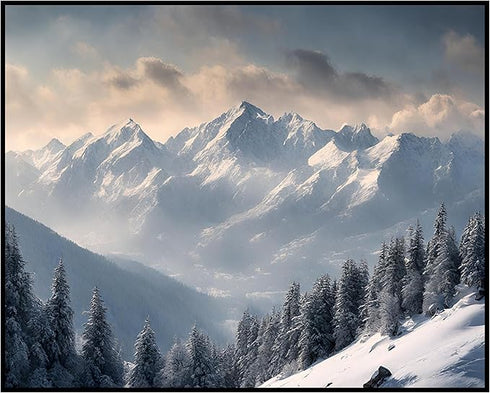 Posterizer 1 pcs-snowy winter scene of trees and nature 7-Landscape & Nature Art-GIft for Men Women Teens-Living Room Bedroom Decor- unframed wall...