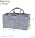 Sammy & Lou Collapsible Light Gray Felt Storage Caddy, Divided Design To Keep Diapers, Wipes And Changing Items Organized, Two Handles, 11.5"D x 6...