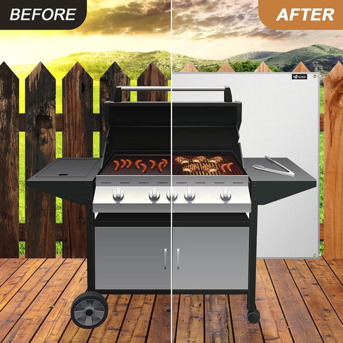 FLASLD Aluminum Heat Shield Mat for Deck Fence, Railing, Grill, Stove, Oven and Refrigerator, Fireproof Cover and Screen Protect Deck Railing from...