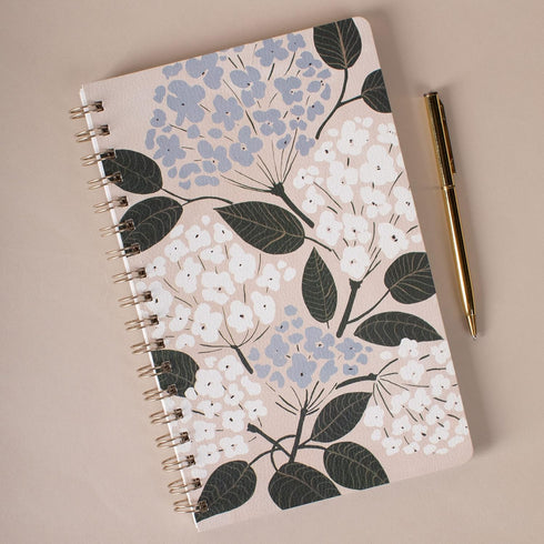 Fringe Studio "HYDRANGEAS 6" X 9.5" SIGNATURE VEGAN LEATHER SPIRAL JOURNAL - 160 PAGES, Megan Galante Collection (896084)...