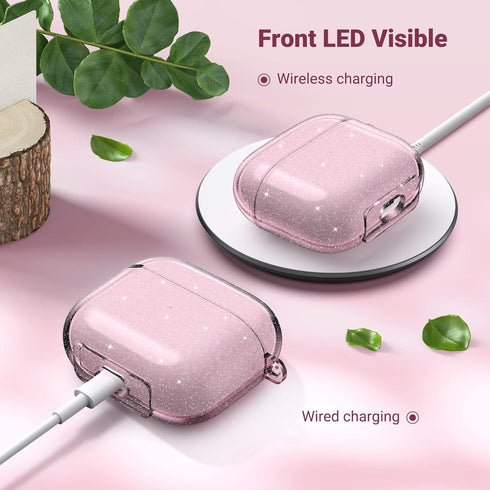 ULAK Compatible with AirPods 3 Case for Women Girls, Transparent Shockproof Soft TPU Protective Cover with Keychain for AirPods 3rd Generation 202...