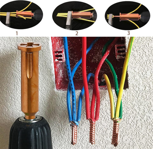 Wire Twisting Tool Cable Wire Stripper and Twister for Electrical Power Drill, 3 Way/ 5 Way Wire Stripping Tool Compatible with 6/ 7/ 8/ 9/ 10 AWG...