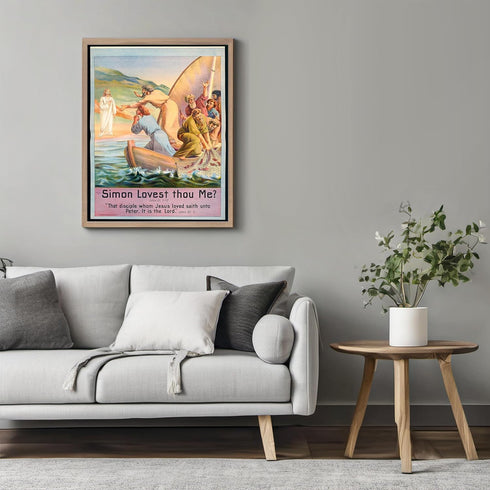 Posterizer 1 pcs-Simon lovest thou me poster-Religious Posters-Gifts for Christians -Decor for Church, Sunday School Classroom- unframed wall art...
