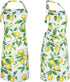 G2PLUS Cotton Kitchen Apron with Pockets, Thick Lemon Apron, Adjustable Cooking Apron for Baking, Chef Apron for Women, Men, Holiday and Xmas Gift...