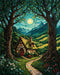 ldazao Landscape Paint by Numbers Kit for Adults Beginner Moon Forest Adult Paint by Number Kits On Canvas Adults' Paint-by-Number Kits DIY Oil Pa...