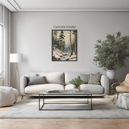 Posterizer 1 pcs-beautiful snowy scenary in winter -6-Landscape & Nature Art-GIft for Men Women Teens-Living Room Bedroom Decor- unframed wall art...