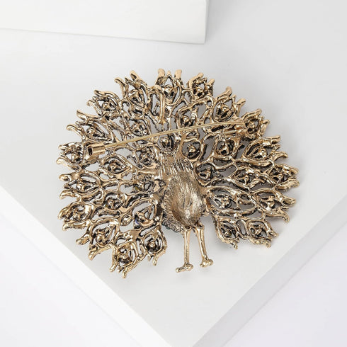 4 PCS Multicolor Rhinestone Crystal Peacock Brooch Pin Lapel Pin for Women (4 colors)...