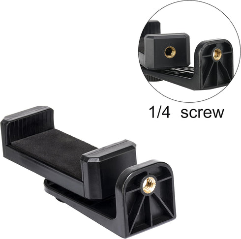 BONFOTO Universal Cell Phone Tripod Mount Adapter,Rotates Vertical and Horizontal, Adjustable with Padded Clip Fits for All Smartphones Compatible...