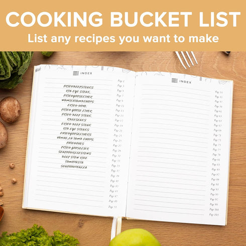 Elegant Hard Cover Recipe Journal – Blank Recipe Book for Personal Culinary Creations – Perfect Cookbook for Organizing and Writing Your Own Recip...