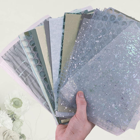 30Pcs Scrapbook Paper Textured Paper, A5 Mesh Fabric Pattern Paper, Handmade Snow Dot Mesh Fabric Scrapbook Paper, Mix Special Papers for Scrapboo...