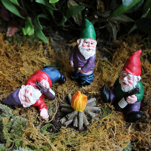 4Pcs Miniature Garden Gnome Set, Wizard Gnome 3D Dwarves Fairy Garden Gnome Statue Kit, Mini Outdoor Sculpture Garden Figurine Decoration for Lawn...