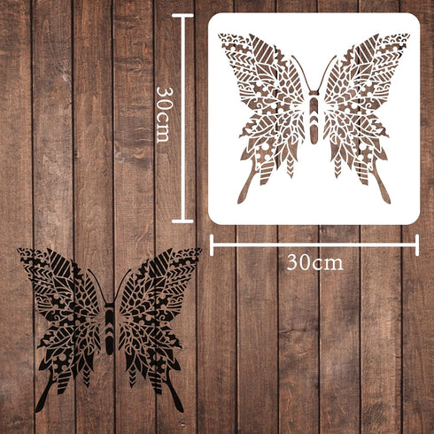 FINGERINSPIRE Butterfly Stencils Wall Decoration Template 11.8x11.8inch Plastic Butterfly Drawing Painting Stencils Templates Sets for Painting on...
