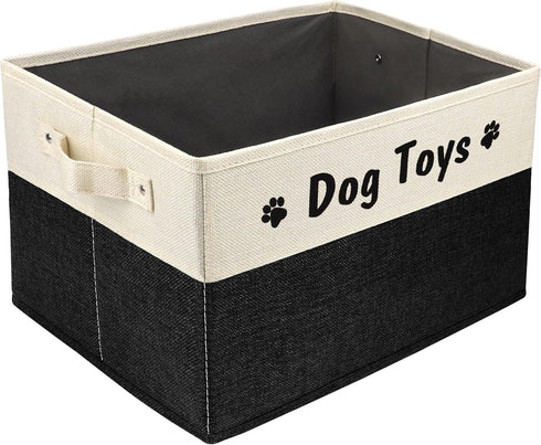 PET ARTIST Foldable Dog Toy Bin for Dog Toys Accessories - Collapsible Dog Toy Basket Storage Box for Medium Pet Toys, Dog Coat...