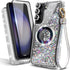 Designed for Samsung Galaxy S23 Magnetic Case for MagSafe with Tempered Glass Screen Protector, Camera Lens Protector/Wrist Strap Lanyard, Glitter...