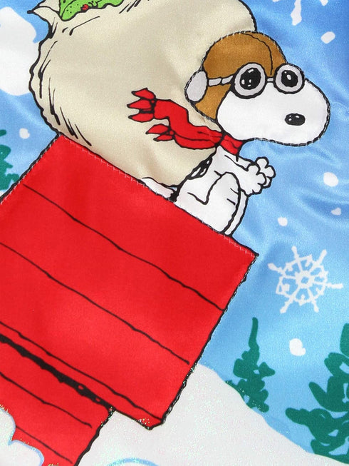 Peanuts Snoopy Kurt Adler Cuffed Satin Holiday Stocking (19", Blue/White)...