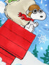 Peanuts Snoopy Kurt Adler Cuffed Satin Holiday Stocking (19", Blue/White)...