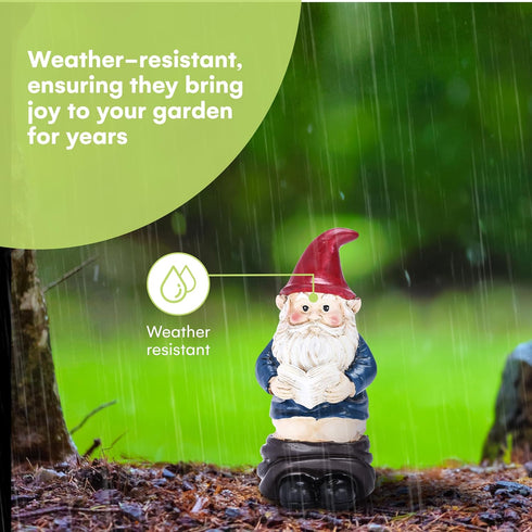 Noa Store Funny Garden Gnomes on Toilet - Funky Yard Art - Gnomes Outdoor Decorations - Naughty Garden Gnome Reading while Doing his Business Lawn...
