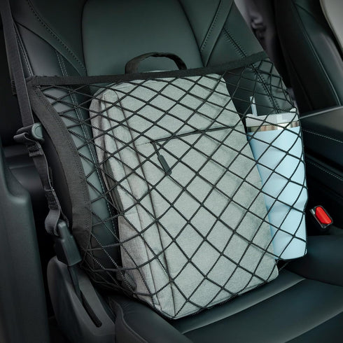 Car Seat Net Organizer Elastic Single Layer Storage Mesh Net Fit for Car Truck SUV Front Seat Car Handbag Holder Net with Adjustable Shoulder Stra...