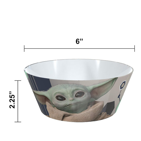 Zak Designs Star Wars The Mandalorian Dinnerware Set Includes Plate and Bowl, Made of Durable Melamine and Perfect for Kids (Baby Yoda, Grogu, 2-P...