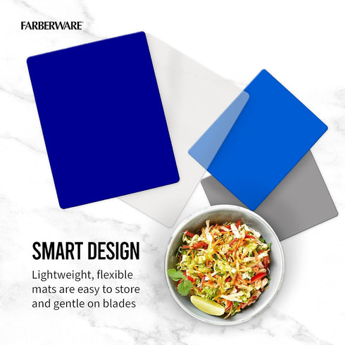 Farberware Flexible Kitchen Cutting Mat Set - Made in the USA - Cross-Contamination Prevention, 8x10 and 11x14 Inches, Non-Slip Design - Easy-Care...