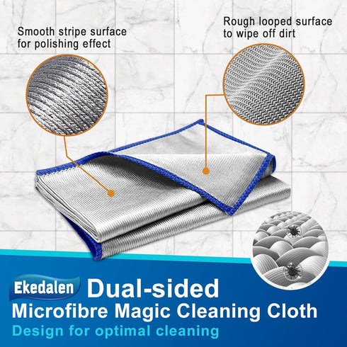 Glass Cleaning Cloth Streak Free Miracle Polishing Multipurpose Magic Window Easy Clean Lint Free Wipes Car Detailing Eyeglass Cleaner, Pack of 6,...