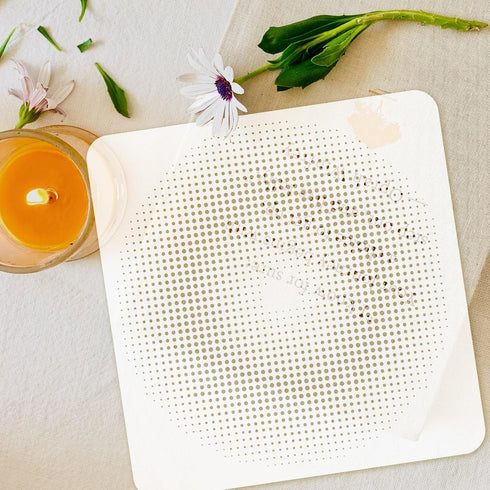 FINGERINSPIRE Halftone Swirl Painting Stencil 11.8x11.8inch Reusable Halftone Circles Pattern Drawing Template DIY Dots Mixed Media Pattern Stenci...