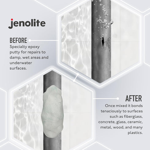 JENOLITE Underwater Epoxy Putty Repair Stick | Aqua Repair Can Be Applied Underwater | Pipe Repair, Hot Tub, Spa, Pool, Marine, Aqua, Boat | 7 inc...