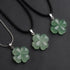 St. Patrick's Day Four Leaf Clover Pendant Necklace Green Aventurine Gemstone Pendant Necklace 18"...