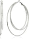Guess Smooth and Textured Wire Silver Hoop Earrings...