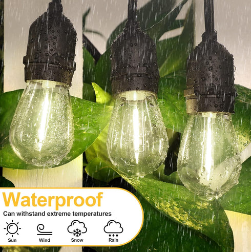 Mlambert LED String Light Bulbs, Shatterproof Outdoor String S14 Replacement Light Bulbs 4000K, Waterproof 1W LED Edison Bulbs Equal to 11W,Not So...