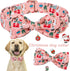 ARING PET Christmas Dog Collar-Cute Cotton Dog Collar with Bow, Adjustable Pink Christmas Pet Collars Puppy Collars with Metal Buckle...