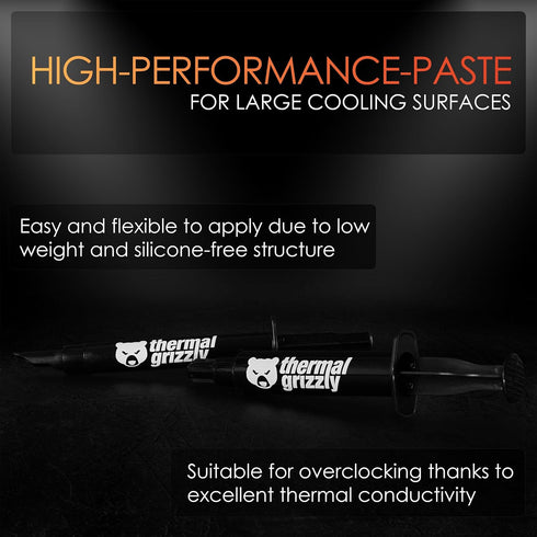Thermal Grizzly Hydronaut - 1 Gram - Conductive High Performance Thermal Paste - Ideal for Air and Water Cooling CPU/GPU - for Large Cooling Surfa...